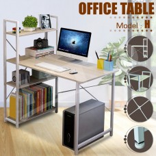 GIOCOSO โต๊ะทำงาน โต๊ะคอมพิวเตอร์ โต๊ะวางพิวเตอร์ โต๊ะไม้ พร้อมชั้นวางหนังสือ รุ่น H (Maple)